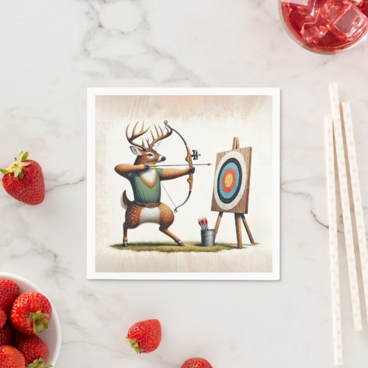 弓と矢を持つ鹿 スタンダードカクテルナプキン (インサイチュ)