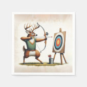 弓と矢を持つ鹿 スタンダードカクテルナプキン (正面)