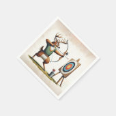 弓と矢を持つ鹿 スタンダードカクテルナプキン (角)