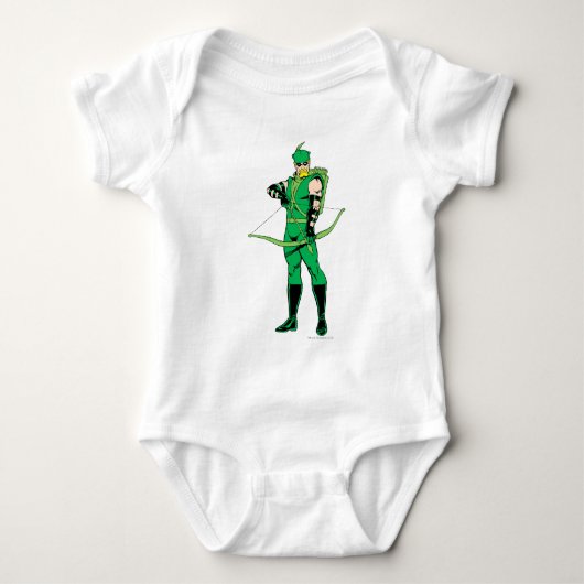 弓と緑の矢印 ベビーボディスーツ (正面)
