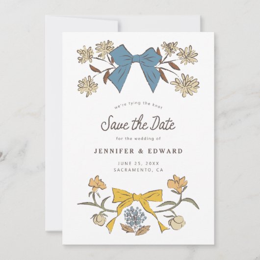 弓と花の青い黄色 セーブザデート (正面)
