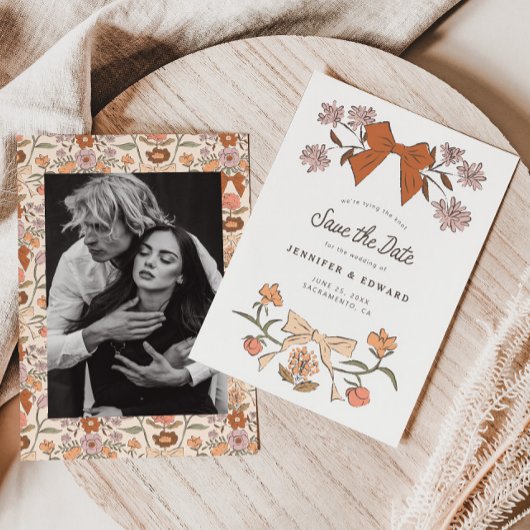 弓と花テラコッタ日付を保存 セーブザデート