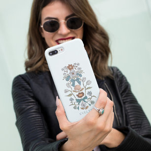 弓と花フローラ青 iPhone 11 ケース