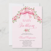 弓と花ベビーシャワーガール 招待状 (正面)