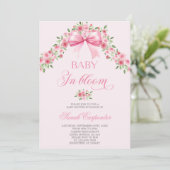 弓と花ベビーシャワーガール 招待状 (スタンド正面)