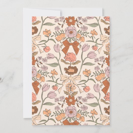 弓と花ベビーシャワー招待状 招待状 (裏面)