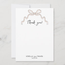 弓と花結婚のThank you photo Qr scan サンキューカード