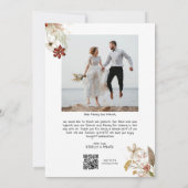 弓と花結婚のThank you photo Qr scan サンキューカード (裏面)