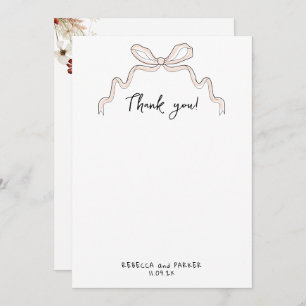 弓と花結婚のThank you photo Qr scan サンキューカード