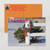 弓と雪のカンザスホワイトフェンス…ポストカード ポストカード (正面/裏面)