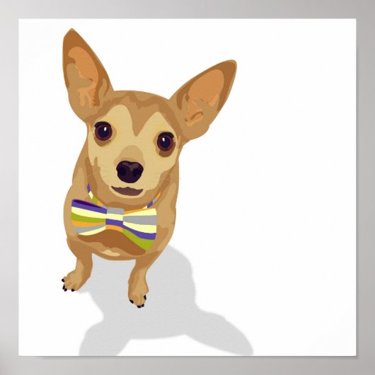 弓のネクタイのポスターのチワワ ポスター (正面)