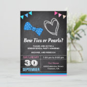 弓のネクタイまたは真珠の性別の表示パーティー 招待状 (スタンド正面)