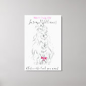 弓のヘアスタイリング付き長い波状の髪のブランディング キャンバスプリント (正面)