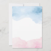 弓のベビー性リビール付きサファリライオン 招待状 (裏面)