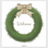 弓のリースまたは文字を有する緑色のボクウッド名前をカスタムする シール (シート)