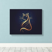 弓の付いたペルシャ猫 キャンバスプリント (インサイチュ (ウッドフロア))