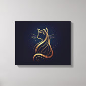 弓の付いたペルシャ猫 キャンバスプリント (正面)