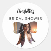 弓の写真 ブライダルシャワー ラウンドシール (正面)