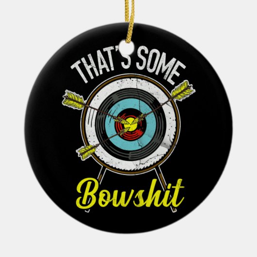 弓の弓の射手であるアーチェリー セラミックオーナメント (正面)