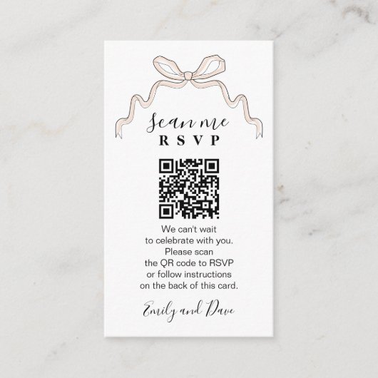 弓の手引き結婚のウェブサイト挿入QRコード エンクロージャーカード (正面)
