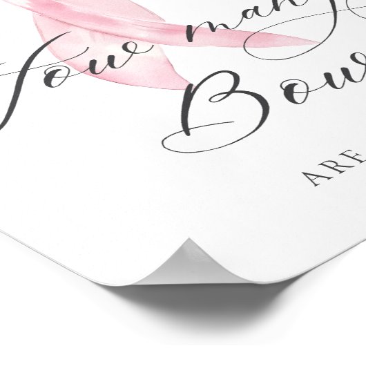 弓の数フローラピンクボウベイビーシャワー ポスター (角)