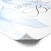 弓の数ブルーフローラ弓ベビーシャワー ポスター (角)