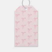 弓の波型ピンクミニマルガール感謝していユー ギフトタグ (裏面)