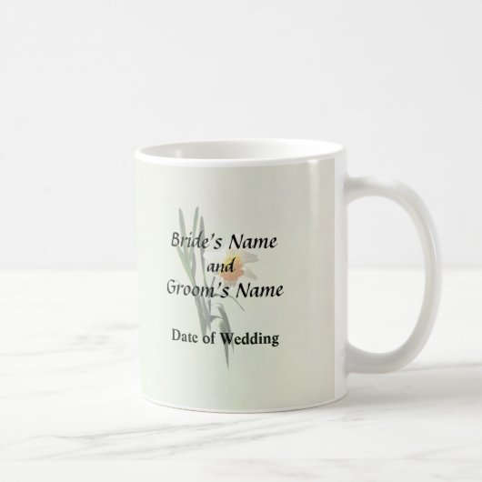 弓の製品を結婚手に入れる水仙 コーヒーマグカップ (右)