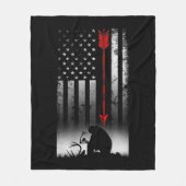 弓の鹿の狩り弓狩り用アメリカ国旗の贈り物 フリースブランケット