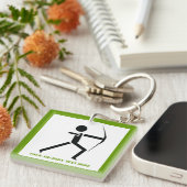 弓の黒い緑のアーチェリーのアーチェーカスタムル キーホルダー (正面右)