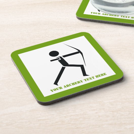 弓の黒い緑のアーチェリーのアーチェーカスタムル コースター (左側)