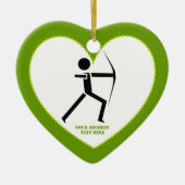 弓の黒い緑のアーチェリーのアーチェーカスタムル セラミックオーナメント (正面)