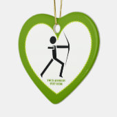 弓の黒い緑のアーチェリーのアーチェーカスタムル セラミックオーナメント (左)