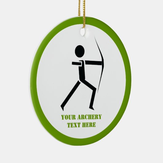 弓の黒い緑のアーチェリーのアーチェーカスタムル セラミックオーナメント (右)