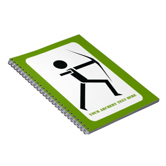 弓の黒い緑のアーチェリーのアーチェーカスタムル ノートブック (右側)