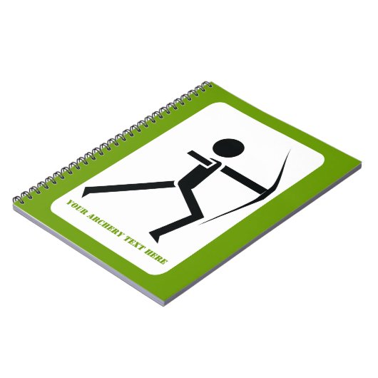 弓の黒い緑のアーチェリーのアーチェーカスタムル ノートブック (左側)