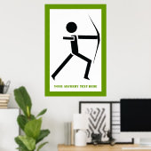 弓の黒い緑のアーチェリーのアーチェーカスタムル ポスター (ホームオフィス)