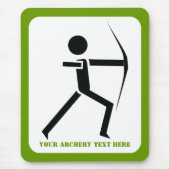 弓の黒い緑のアーチェリーのアーチェーカスタムル マウスパッド (正面)