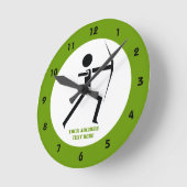 弓の黒い緑のアーチェリーのアーチェーカスタムル ラウンド壁時計 (傾斜)