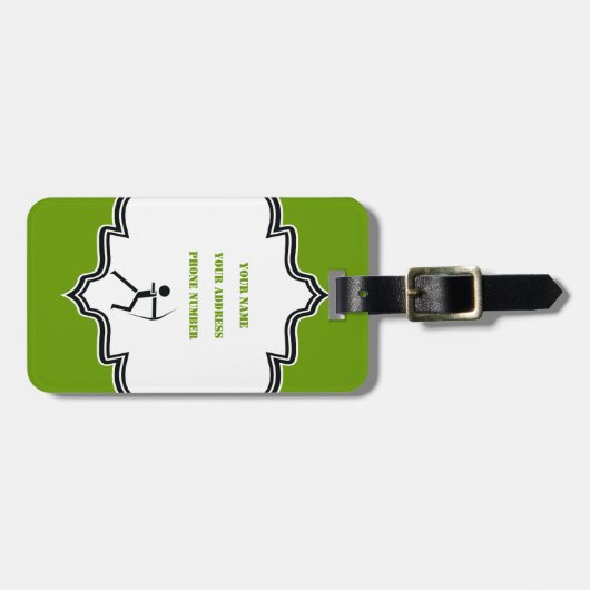 弓の黒い緑のアーチェリーのアーチェーカスタムル ラゲッジタグ (正面横)