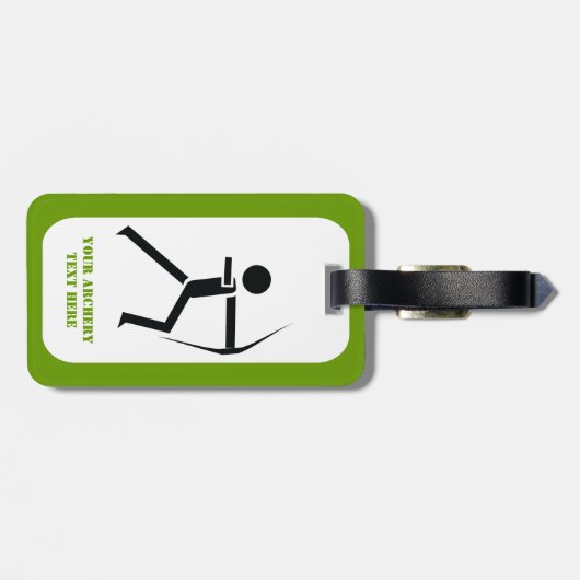 弓の黒い緑のアーチェリーのアーチェーカスタムル ラゲッジタグ (裏面横)