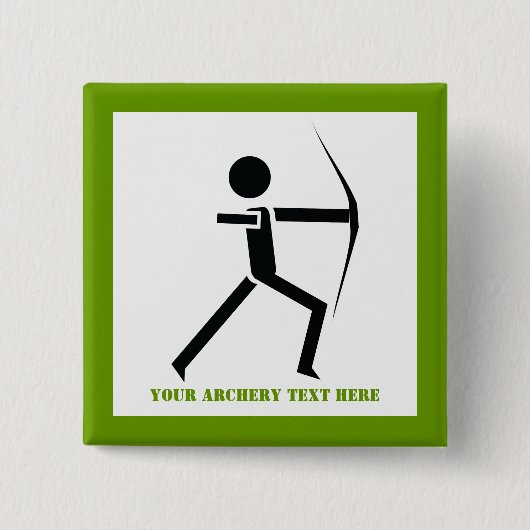 弓の黒い緑のアーチェリーのアーチェーカスタムル 缶バッジ (正面)