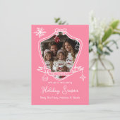 弓の crest 手描き落書き写真クリスマスカード 招待状 (スタンド正面)