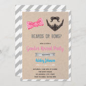 弓またはひげのジェンダーリビールの招待 招待状 (正面/裏面)