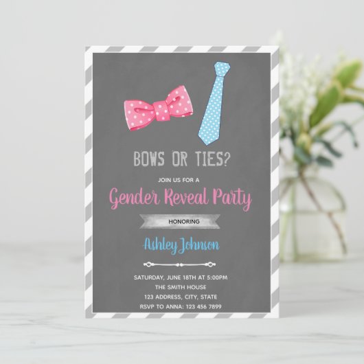 弓またはネクタイ性別の表示の招待 招待状 (スタンド正面)