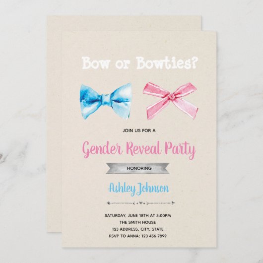 弓または弓の単語招待状 招待状 (正面/裏面)