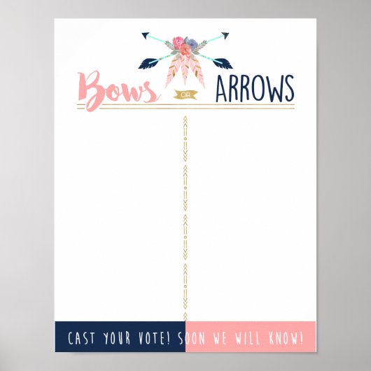 弓または矢印が性別を投票リビールパーティー- Boho ポスター (正面)