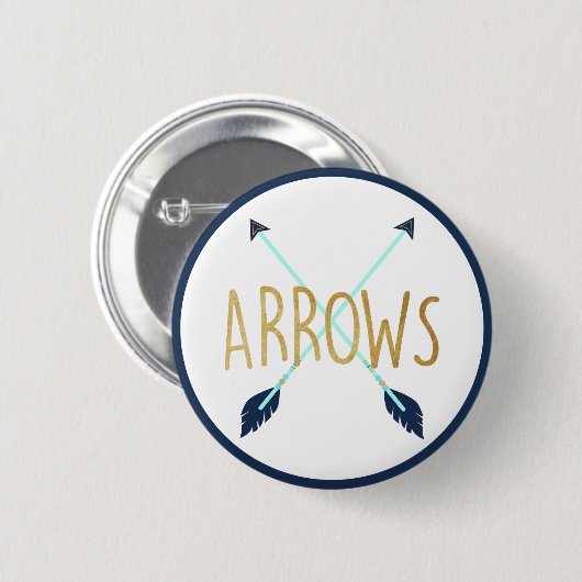 弓または矢印が性別を投票リビールパーティー- Boho 缶バッジ (正面&裏面)
