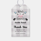 弓または矢印ジェンダー赤ちゃんシャワーを表示ありがとう ギフトタグ (正面)