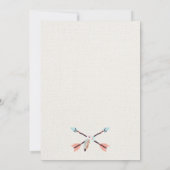 弓または矢印ジェンダー赤ちゃんシャワー招待状 (裏面)